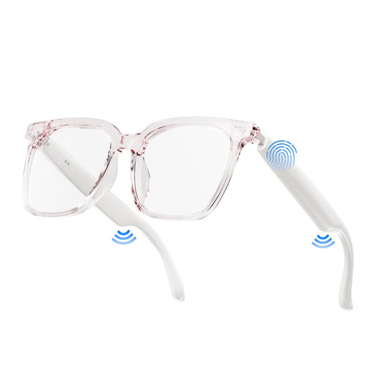 Smart Glasses, AI Bluetooth Glasses with Speaker, 144 Languages & Accents Real Time Translation, UV Protection AI Glasses with Bluetooth 5.4, Smart Sunglasses for Men & Woman (Noble White)